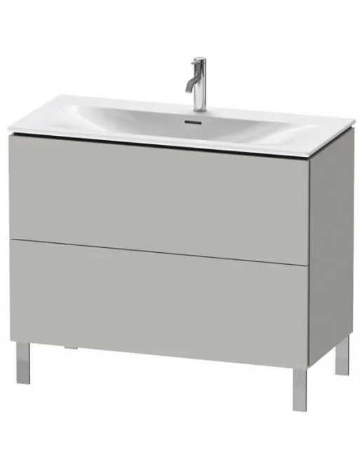 Duravit L-Cube Waschtischunterbau bodenstehend, 2 Auszüge, B: 1020 mm, Betongrau matt