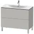 Duravit L-Cube Waschtischunterbau bodenstehend, 2 Auszüge, B: 1020 mm, Betongrau matt