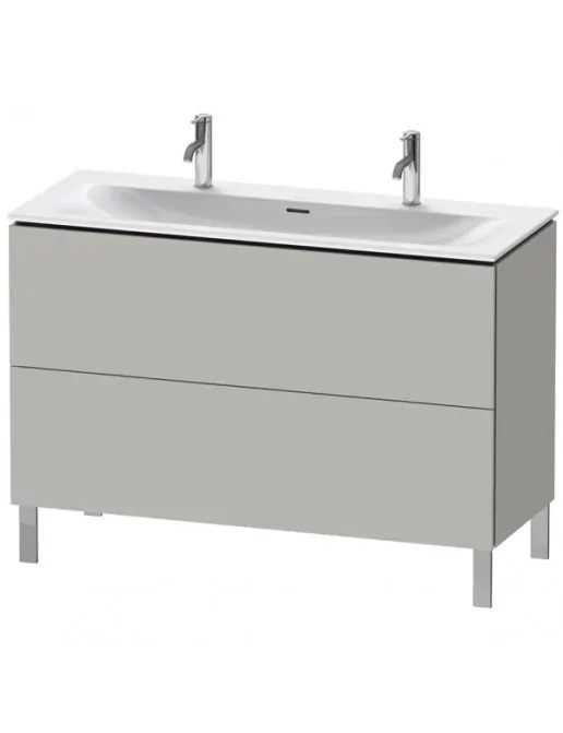 Duravit L-Cube Waschtischunterbau bodenstehend, 2 Auszüge, B: 1220 mm, Betongrau