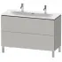 Duravit L-Cube Waschtischunterbau bodenstehend, 2 Auszüge, B: 1220 mm, Betongrau