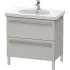 Duravit X-Large Waschtischunterbau stehend, 2 Auszüge, B: 800 mm, Betongrau