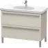 Duravit X-Large Waschtischunterbau stehend, 2 Auszüge, B: 1000 mm, Taupe matt