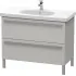 Duravit X-Large Waschtischunterbau stehend, 2 Auszüge, B: 1000 mm, Betongrau