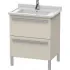 Duravit X-Large Waschtischunterbau, 2 Auszüge, B: 650 mm, Taupe matt