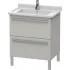 Duravit X-Large Waschtischunterbau, 2 Auszüge, B: 650 mm, Betongrau