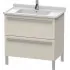 Duravit X-Large Waschtischunterbau, 2 Auszüge, B: 800 mm, Taupe matt