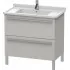 Duravit X-Large Waschtischunterbau, 2 Auszüge, B: 800 mm, Betongrau