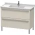 Duravit X-Large Waschtischunterbau, 2 Auszüge, B: 1000 mm, Taupe matt