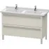 Duravit X-Large Waschtischunterbau, 2 Auszüge, B: 1200 mm, Taupe matt