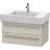 Duravit X-Large Waschtischunterbau mit 2 Auszügen, B: 800 mm, Taupe matt