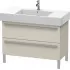 Duravit X-Large Waschtischunterbau mit 2 Auszügen stehend, B: 1000 mm, Taupe matt