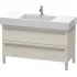 Duravit X-Large Waschtischunterbau mit 2 Auszügen stehend, B: 1200 mm, Taupe matt