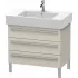 Duravit X-Large Waschtischunterbau mit 3 Auszügen stehend, B: 800 mm, Taupe matt