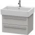 Duravit X-Large Waschtischunterbau mit 2 Auszügen, B: 650 mm, Betongrau Matt