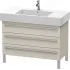 Duravit X-Large Waschtischunterbau mit 3 Auszügen stehend, B: 1000 mm, Taupe matt