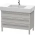 Duravit X-Large Waschtischunterbau mit 3 Auszügen stehend, B: 1000 mm, Betongrau