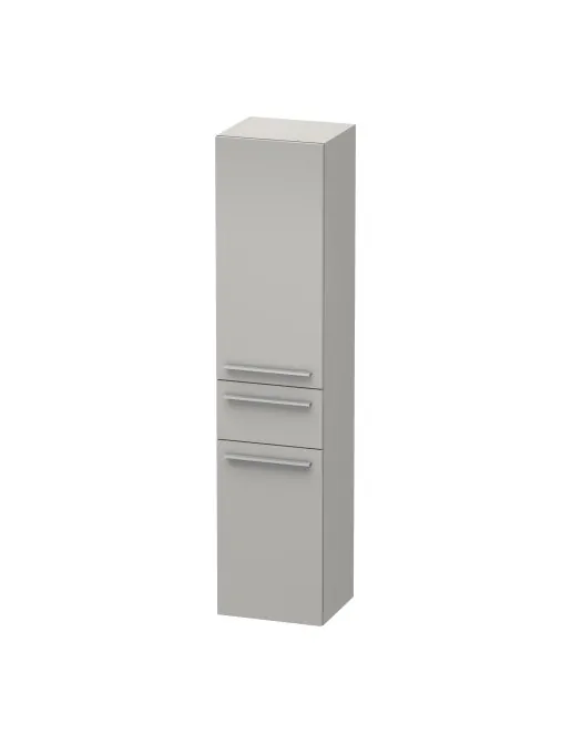 Duravit X-Large Hochschrank, 2 Türen, 1 Schubkasten und 3 Glasfachböden, B: 400 mm, Betongrau Matt