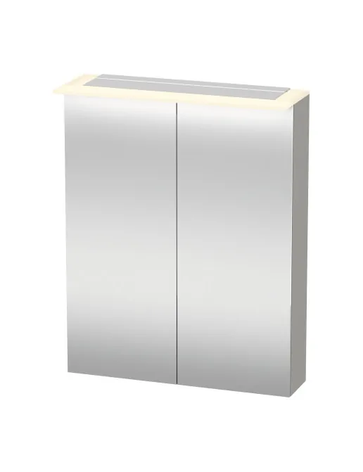 Duravit X-Large Spiegelschrank mit LED-Beleuchtung, 600 x 208 mm, Betongrau Matt