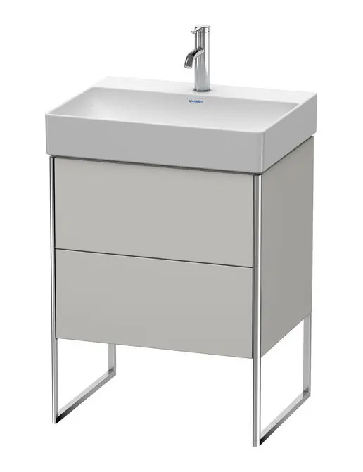 Duravit XSquare Waschtischunterbau bodenstehend, mit 2 Auszügen, B: 584 mm, Betongrau Matt