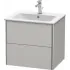 Duravit XSquare Waschtischunterbau, 2 Auszüge, B: 610 mm, Betongrau Matt