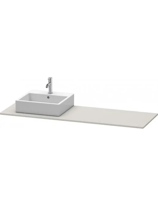 Duravit XSquare Konsole für 1 Waschtisch, Ausschnitt Links, B: 1600 mm, Betongrau Matt