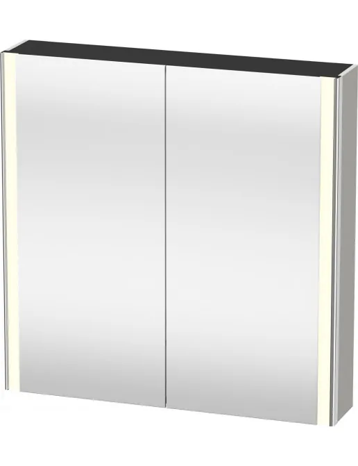 Duravit XSquare Spiegelschrank mit LED-Beleuchtung, 2 Tür, Breite 800, Betongrau Matt