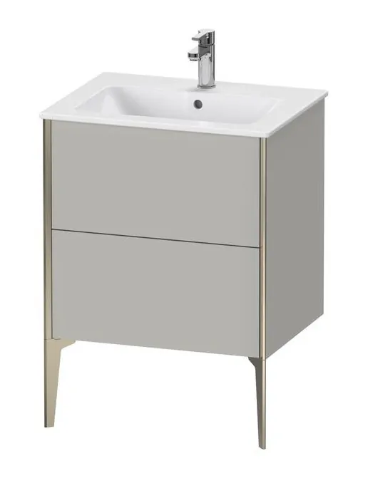 Duravit XViu Waschtischunterbau bodenstehend, mit 2 Auszüge, B: 610 mm, Betongrau Matt