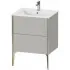 Duravit XViu Waschtischunterbau bodenstehend, mit 2 Auszüge, B: 610 mm, Betongrau Matt