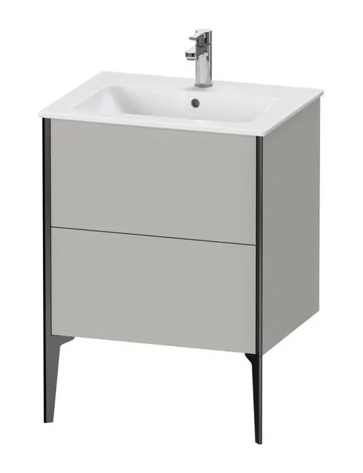 Duravit XViu Waschtischunterbau bodenstehend, mit 2 Auszüge, B: 610 mm, Betongrau Matt