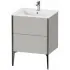 Duravit XViu Waschtischunterbau bodenstehend, mit 2 Auszüge, B: 610 mm, Betongrau Matt