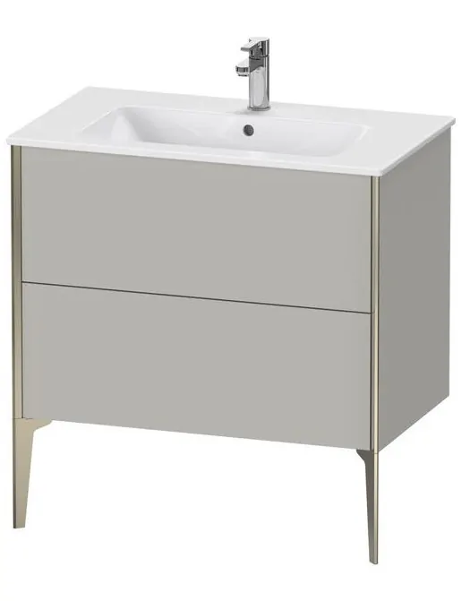 Duravit XViu Waschtischunterbau bodenstehend, mit 2 Auszüge, B: 810 mm, T: 480 mm, Kante: Champagner Matt, Betongrau Matt