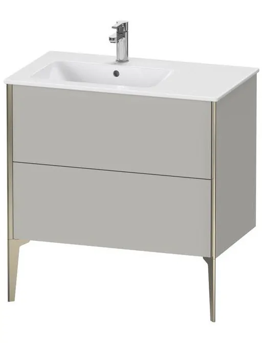 Duravit XViu Waschtischunterbau Links bodenstehend, mit 2 Auszüge, B: 810 mm, Betongrau Matt