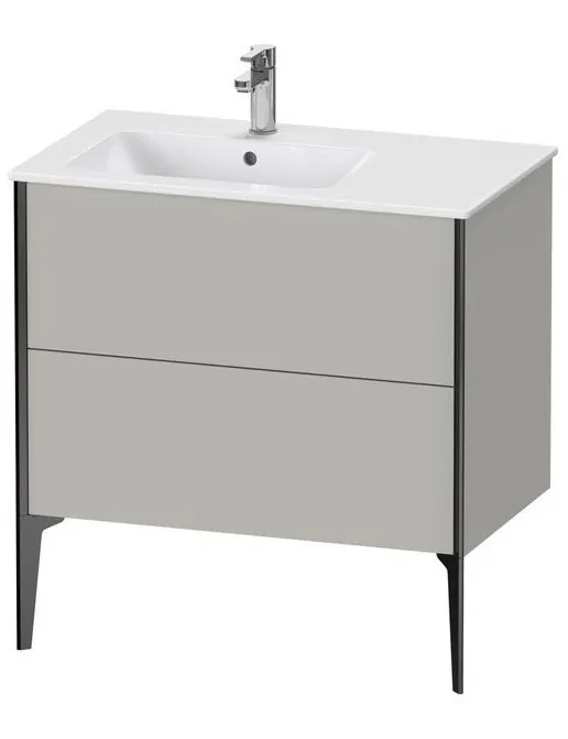 Duravit XViu Waschtischunterbau Links bodenstehend, mit 2 Auszüge, B: 810 mm, Betongrau Matt