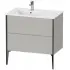 Duravit XViu Waschtischunterbau Links bodenstehend, mit 2 Auszüge, B: 810 mm, Betongrau Matt