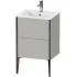 Duravit XViu Waschtischunterbau Compact bodenstehend, mit 2 Auszüge, B: 510 mm, Betongrau Matt