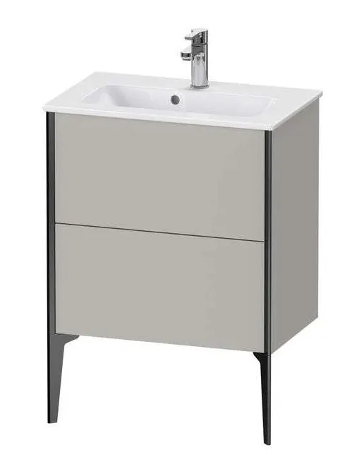 Duravit XViu Waschtischunterbau Compact bodenstehend, mit 2 Auszüge, B: 610 mm, Betongrau Matt