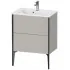 Duravit XViu Waschtischunterbau Compact bodenstehend, mit 2 Auszüge, B: 610 mm, Betongrau Matt