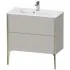 Duravit XViu Waschtischunterbau Compact bodenstehend, mit 2 Auszüge, B: 810 mm, Betongrau Matt