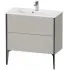 Duravit XViu Waschtischunterbau Compact bodenstehend, mit 2 Auszüge, B: 810 mm, Betongrau Matt