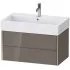 Duravit XViu Waschtischunterbau mit 2 Auszügen, B: 784 mm, Flannel Grey Hochglanz Lack