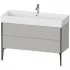 Duravit Xviu Waschtischunterbau bodenstehend mit 2 Auszügen, B: 1184 mm, Betongrau Matt