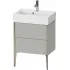 Duravit Xviu Waschtischunterbau bodenstehend Compact mit 2 Auszügen, B: 584 mm, T: 384 mm, Kante: Champagner Matt, mehrfarbig