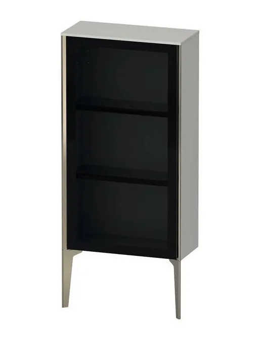 Duravit Xviu Halbhochschrank Links, mit 1 Glastür und 2 Glasfachböden, B: 400 mm, Betongrau Matt