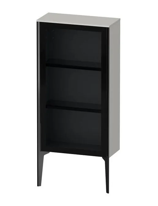 Duravit Xviu Halbhochschrank Links, mit 1 Glastür und 2 Glasfachböden, B: 400 mm, Betongrau Matt