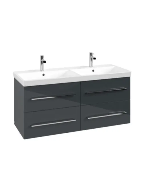 Avento Doppel-Waschtischunterschrank Crystal Grey