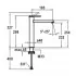 KWC Ava E Einhebel-Waschtischmischer ohne Ablaufgarnitur A195, Masszeichnung