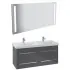 Villeroy & Boch Modern Möbel-Set mit LED-Spiegel, Waschtisch und Unterschrank 120cm, Crystal Grey