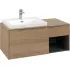 Villeroy & Boch Subway 3.0 Waschbeckenunterschrank mit 2 Auszügen und Regalelement, Grifffarbe: Aluminium, Nordic Oak