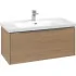 Villeroy & Boch Subway 3.0 Waschbeckenunterschrank mit 1 Auszug, Grifffarbe: Aluminium, 973 x 429 mm, Nordic Oak