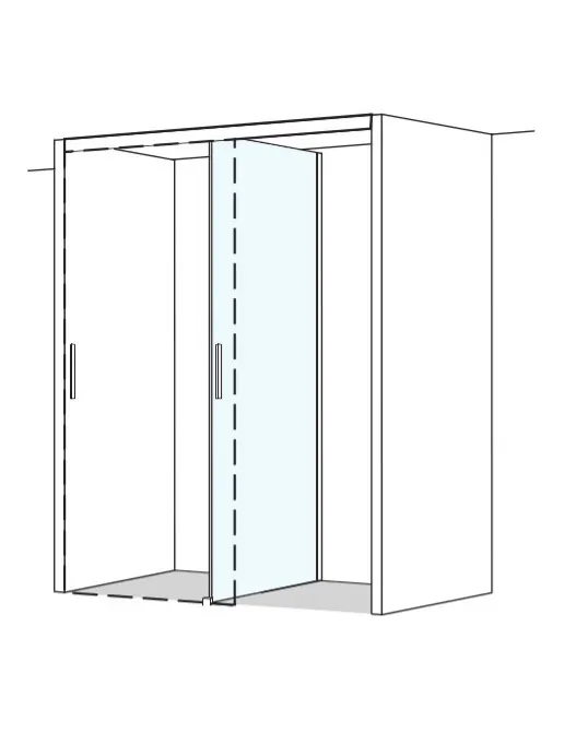 Koralle S606Plus Seitenwand für Schiebetüre 1-teilig raumhoch inkl. Wandprofil AP, Breite: 100 - 140 cm